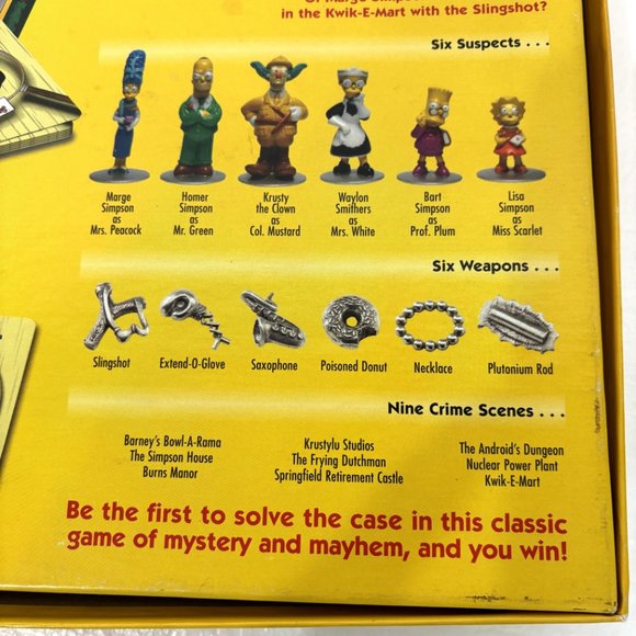 THE SIMPSONS Clue Board Game 2nd Edition 2002 Parker Brothers Vintage - Picture 9 of 10